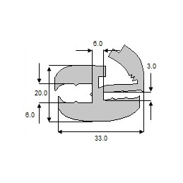 Platus lango sandariklis TB3 ekskavatoriaus traktoriui