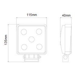 LED darbinė lempa 15w cree 1100lm halogeninė šviesa