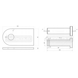 Pavaros tvirtinimo ausys, 25 mm skersmens
