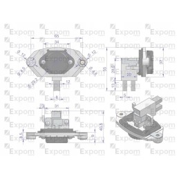 Įtampos reguliatorius su kintamu šepetėlio laikikliu