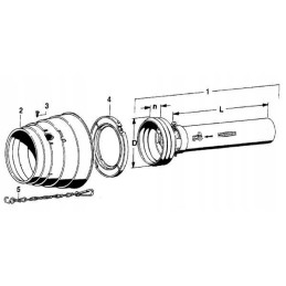 Kardaninio veleno dangtis, pusinis, plataus kampo, SD05 l 1