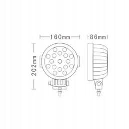 Raudona halogeninė darbo lempa 17led 12 24v 3825lm