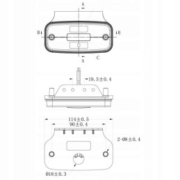 LED markerinė lempa kmr1 oranžinė su pakabu