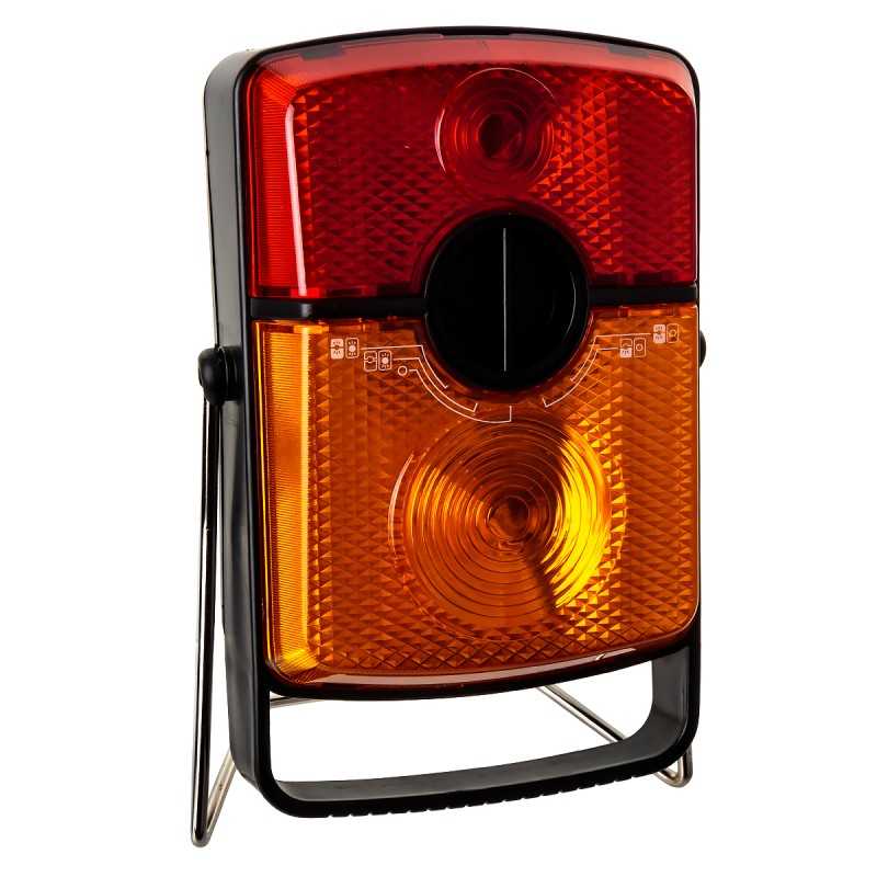 LED avarinis kelio žibintas stovi ant R20 baterijų