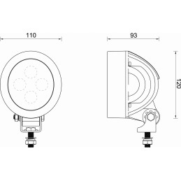 Ovali darbinė lempa 4x LED 4000l 6000k john deere