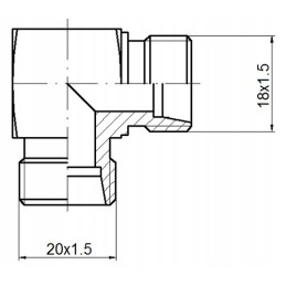 Kampinė jungtis bb m20x1 5 m18x1 5 hidrolideris