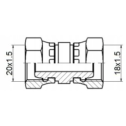 Tiesi jungtis aa m20x1 5 m18x1 5 hidrolideris