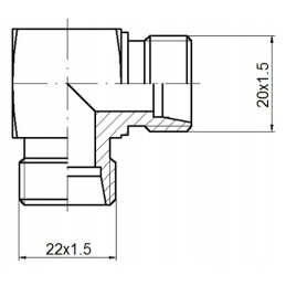 Kampinė jungtis bb m22x1 5 m20x1 5 hidrolideris