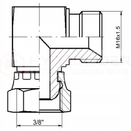 Kampinė jungtis ab g3 8 m16x1 5 hidrolideris