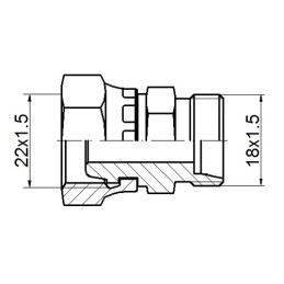 Hidraulinės jungties reduktorius AB 22 18 tiesus
