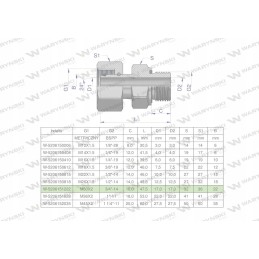 Hidraulinė jungtis ab evge m30x2 22l x 3 4