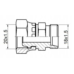 Hidraulinės jungties reduktorius AB 20 18 tiesus
