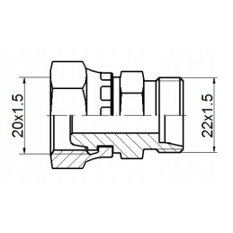 Tiesi jungtis ab m20x1 5 m22x1 5 hidrolideris