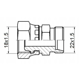 Tiesi jungtis ab m18x1 5 m22x1 5 hidrolideris