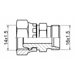 Tiesi jungtis ab m14x1 5 m16x1 5 hidrolideris