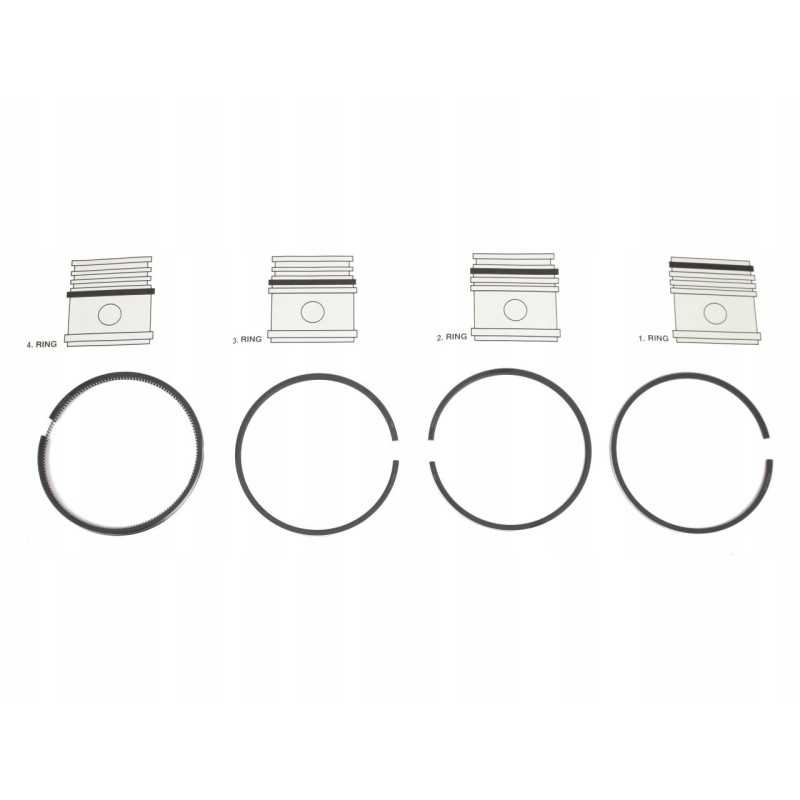 Variklio stūmoklių žiedų rinkinys massey 740535m91 411