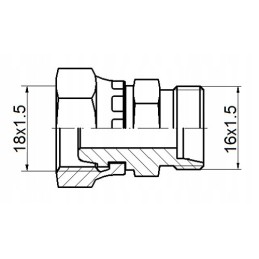 Tiesi jungtis ab m18x1 5 m16x1 5 hidrolideris