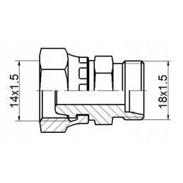 Tiesi jungtis ab m14x1 5 m18x1 5 hidrolideris