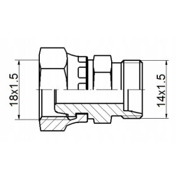 Tiesi jungtis ab m18x1 5 m14x1 5 hidrolideris