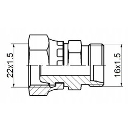 Tiesi jungtis ab m22x1 5 m16x1 5 hidrolideris