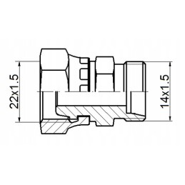 Tiesi jungtis ab m22x1 5 m14x1 5 hidrolideris