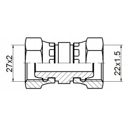 Tiesi jungtis aa m27x2 m22x1 5 hidrolideris