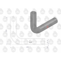 Apatinė radiatoriaus guminė žarna sustiprinta mf audiniu