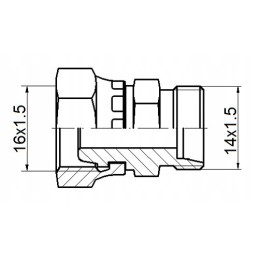 Hidraulinės jungties reduktorius AB 16 14 tiesus