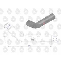 Viršutinė radiatoriaus guminė žarna, sustiprinta audiniu c