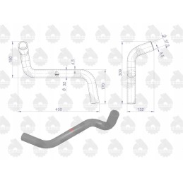 Apatinis radiatoriaus guminis vamzdis sutvirtintas audiniu c