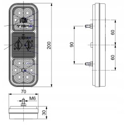 Kombinuotas galinis žibintas LED Lzd 2832 galiniai žibintai IP68