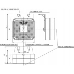 LED kvadratinė markerinė lempa 12 24v su laikikliu ir