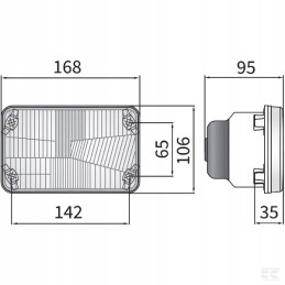 Stačiakampis halogeninis žibintas 12 24v