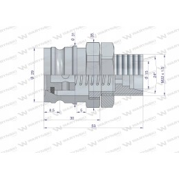 Stabdžių greitosios jungties kištukas GZ M22x1 5 Warynski