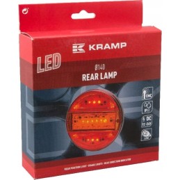Apvalus LED galinis žibintas, skersmuo 140mm, 12 24v