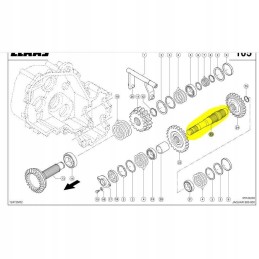 Claas Jaguar įsiurbimo pavaros velenas 09331550