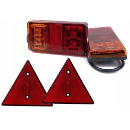 LED galinių žibintų komplektas 12v 24v, trikampis reflektorius