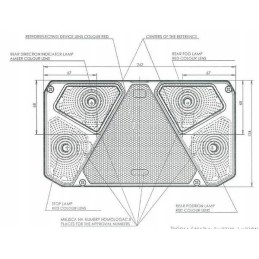 Stačiakampis 5 kontaktų kombinuotas galinis žibintas, kairysis ha