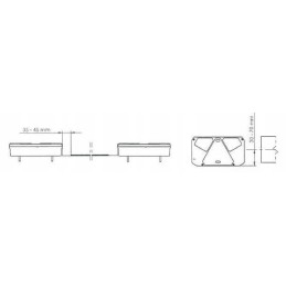 Stačiakampis 5 kontaktų kombinuotas galinis žibintas, kairysis ha