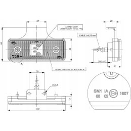LED šoninis gabaritinis žibintas su laikikliu 12 24v LA3505