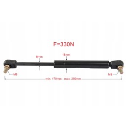 Dujų amortizatoriaus durų pavara mf 250mm 330n