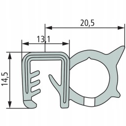 EPDM guminis briaunos sandariklis, 1 metras, granitas