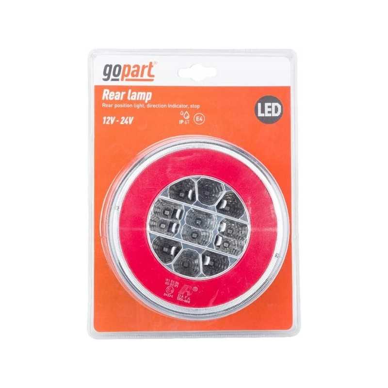 Apvalus LED galinis žibintas, 12 24v, fi 140mm