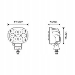 Halogeninė LED darbo lempa 30w 3000lm ovali kramp