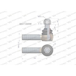 Vairo jungtis 106mm m24x1 5 02311220