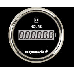 Valandų skaitiklis 52 mm juodas