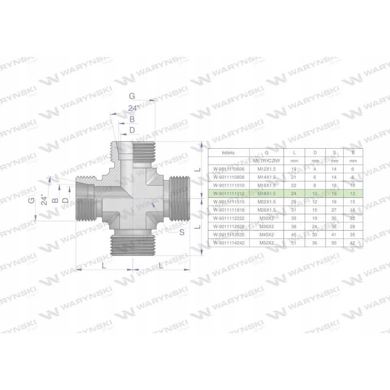 Metrinis hidraulinis skersinis bbbb m18x1 5 12l
