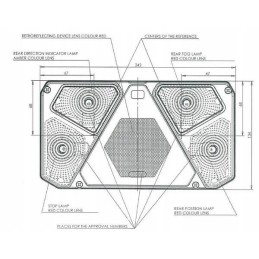 Stačiakampis kairysis kombinuotas galinis žibintas halogeninis 12v