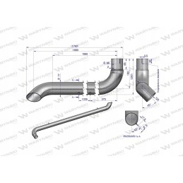 John Deere inox Warynski duslintuvo išmetimo vamzdis