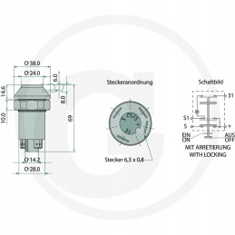 Deutz Fahr stovėjimo šviesos jungiklis 01177164